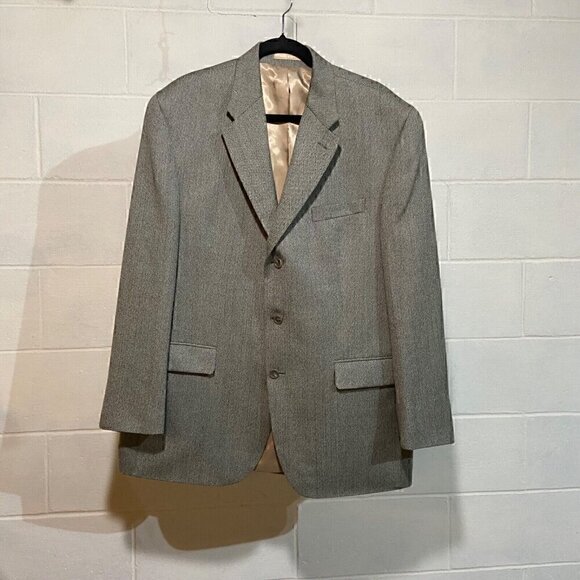 Lauren Ralph Lauren Sport Coat‎ 44R Grey Herringbone 3 Button Lambswool Formal - Picture 1 of 10